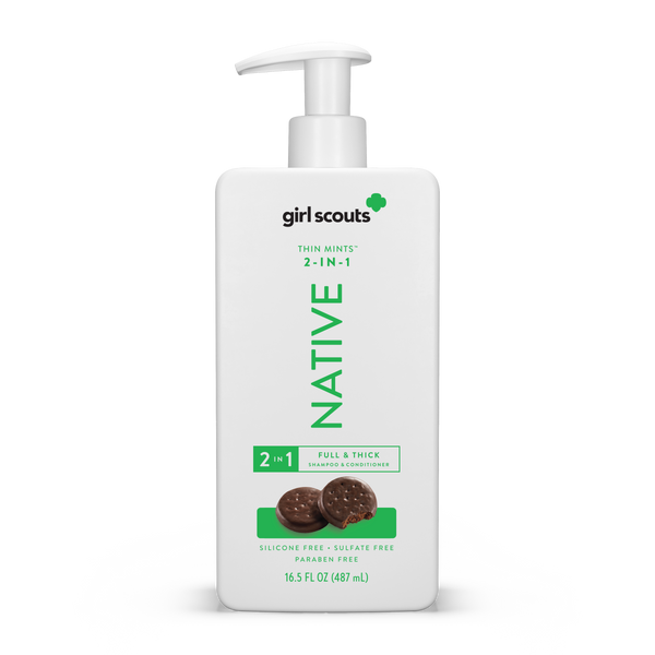 Native Girl Scouts Thin Mints Full & Thick 2-in-1 -Shampoo + Conditioner 16.5 fl oz