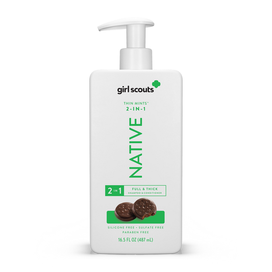 Native Girl Scouts Thin Mints Full & Thick 2-in-1 -Shampoo + Conditioner 16.5 fl oz