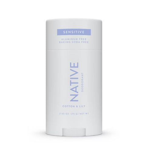 Native Sensitive Deodorant - Cotton & Lily - No Baking Soda - 2.65 oz