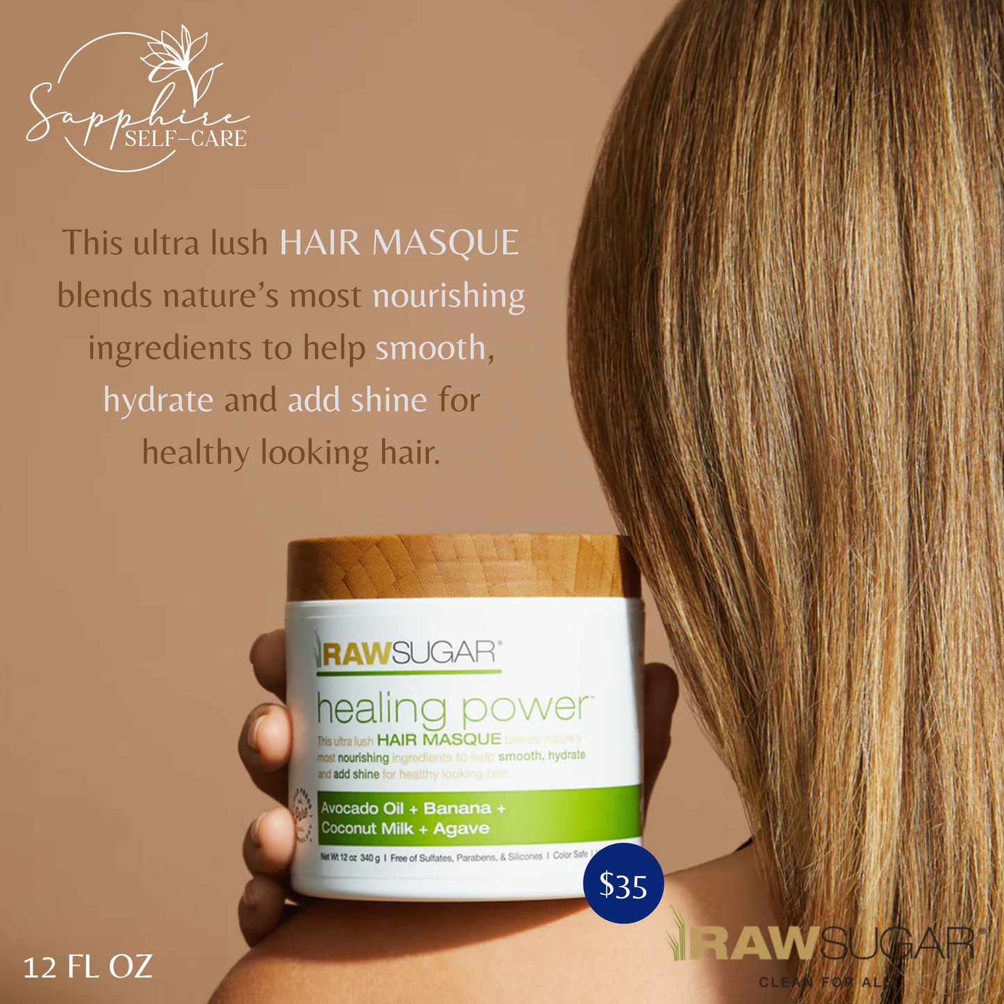Raw Sugar Healing Power Hair Masque 12oz