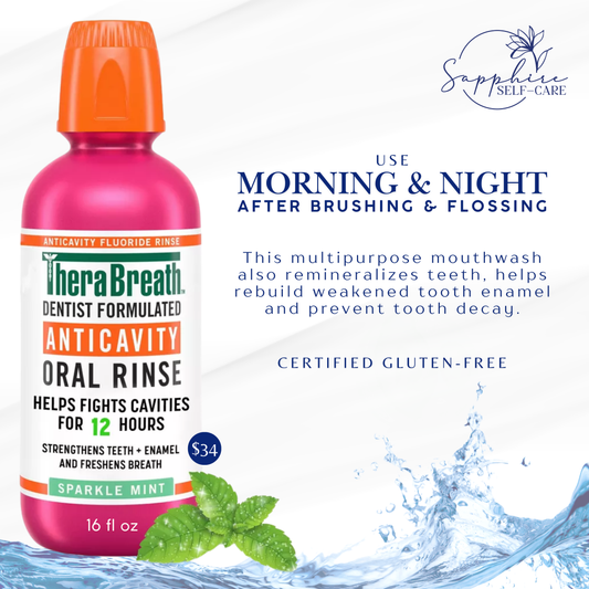 TheraBreath Anticavity Fluoride Mouthwash - Sparkle Mint - 16 fl oz
