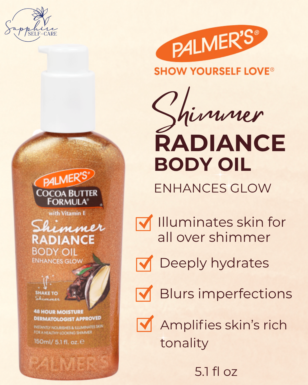 Palmer's Shimmer Radiance Body Oil - 5.1 oz