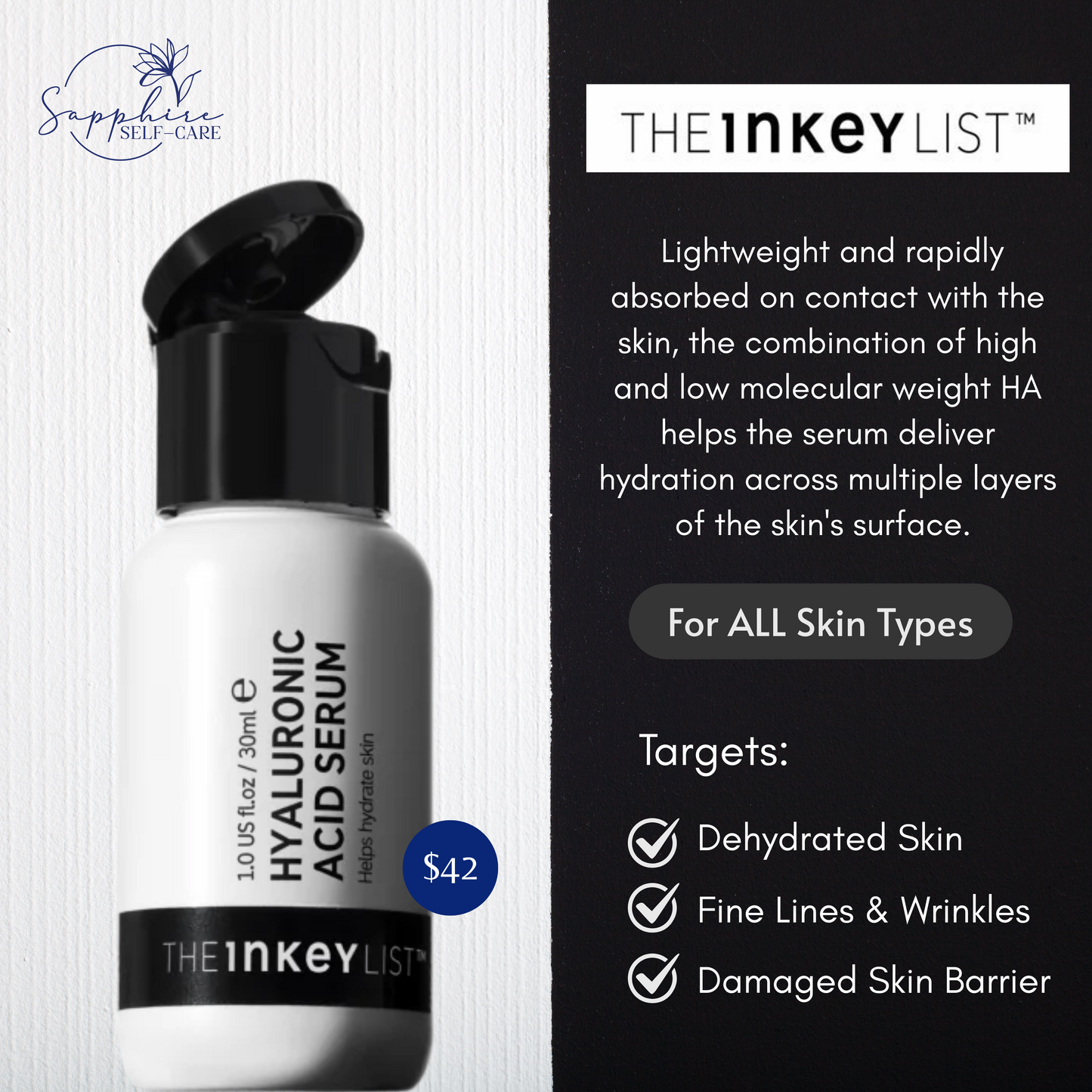 The INKEY List Hyaluronic Acid (HA) Hydrating Face Serum 1oz