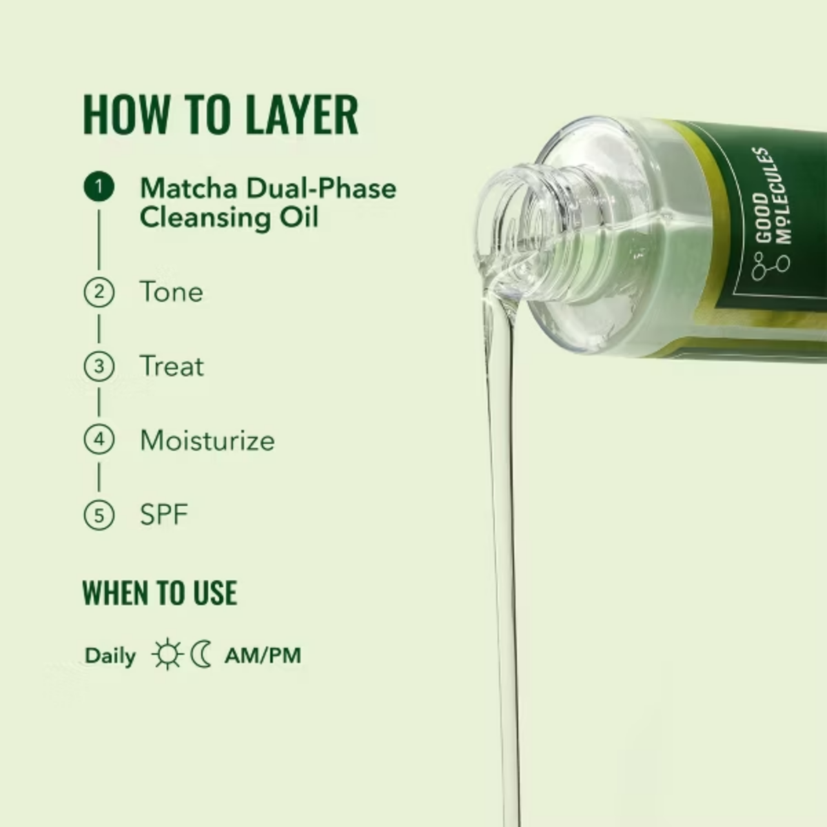 Good Molecules Matcha Dual-Phase Cleansing Oil - 3.3 fl oz