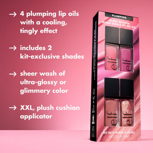 e.l.f. Glow Reviver Plumping Lip Oil Gift Set - 4pc