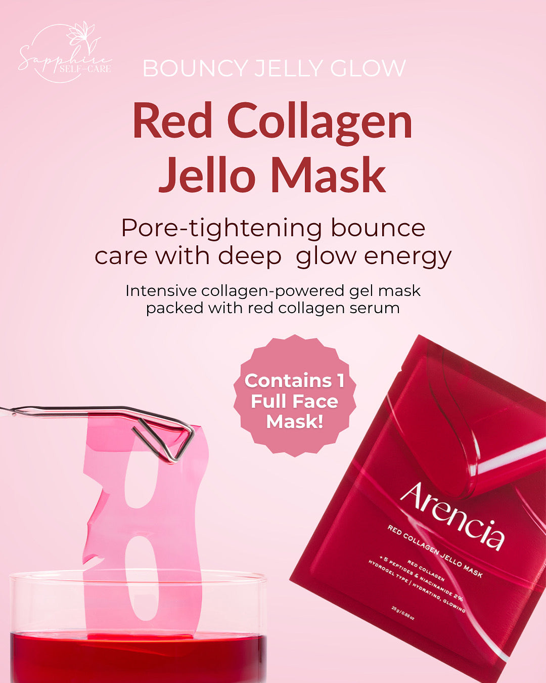 Arencia Red Callagen Jello Mask 0.88 FL OZ