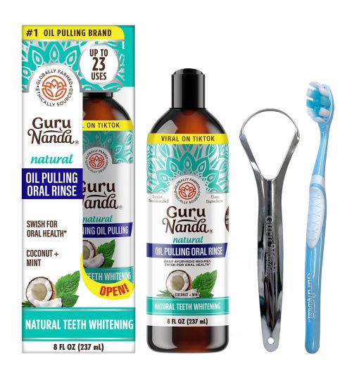 GuruNanda Coconut Oil Pulling, Fresh Breath & Whitening Mouthwash - 8 oz
