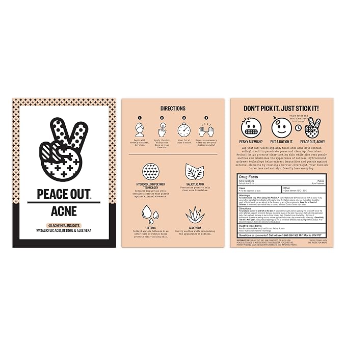 Peace Out Salicylic Acid Acne Healing Dots - 40ct