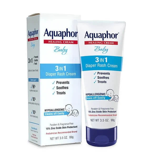 Aquaphor Baby 3-in-1 Diaper Rash Relief Cream - 3.5oz