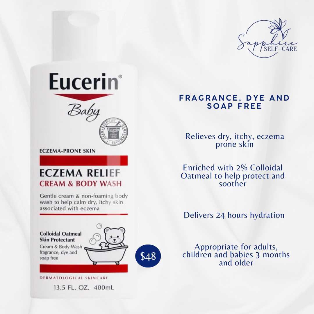 Eucerin Baby Eczema Relief Cream and Body Wash Gentle Cleanser - 13.5 fl oz