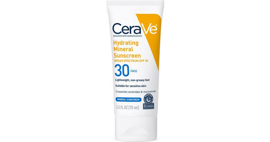 CeraVe Hydrating Mineral Face Sunscreen Lotion – SPF 30 - 2.5 fl.oz