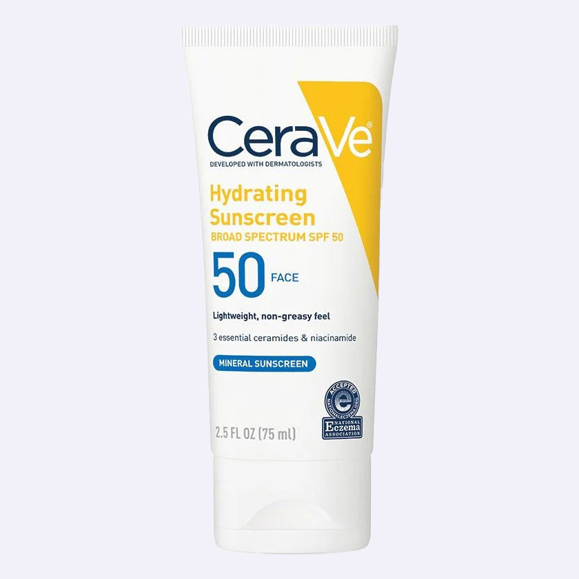 CeraVe Hydrating 100% Mineral Sunscreen for Face - SPF 50 - 2.5 fl oz