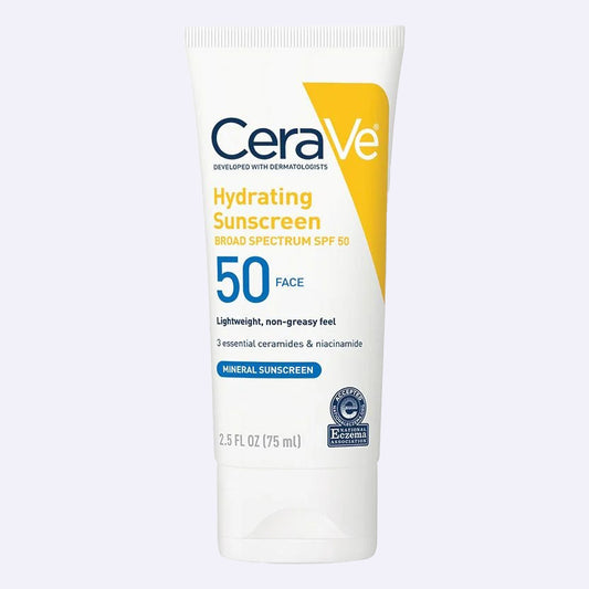 CeraVe Hydrating 100% Mineral Sunscreen for Face - SPF 50 - 2.5 fl oz