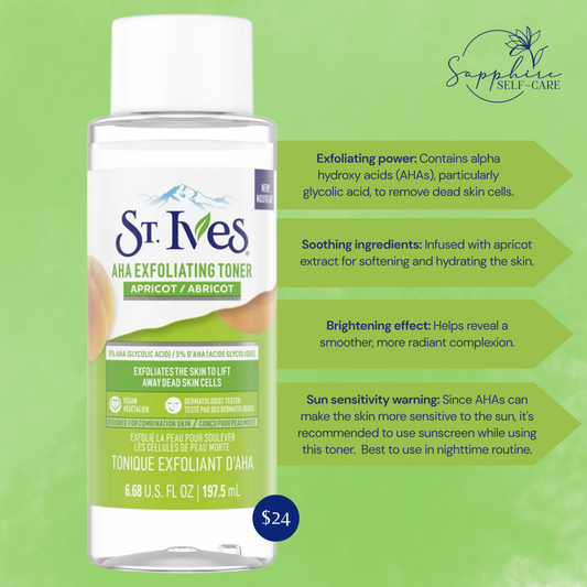 St. Ives Apricot Exfoliating Facial Toner 6.68 FL OZ