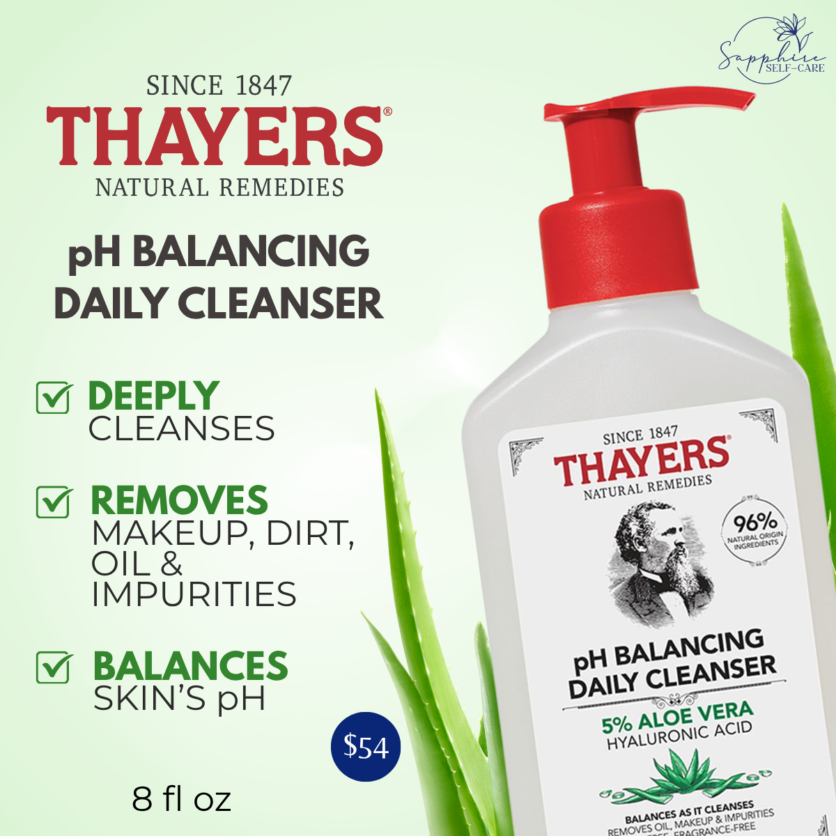 Thayers Natural Remedies pH Balancing Gentle Face Wash with Aloe Vera - 8 fl oz
