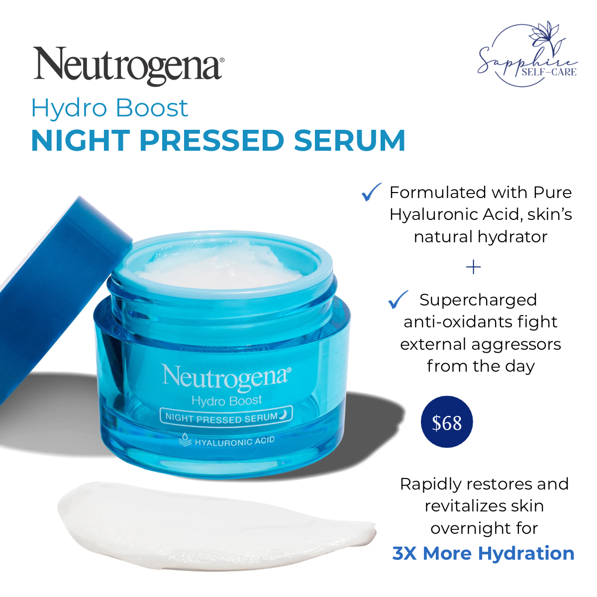 Neutrogena Hydro Boost Night Pressed Serum 1.7 FL OZ