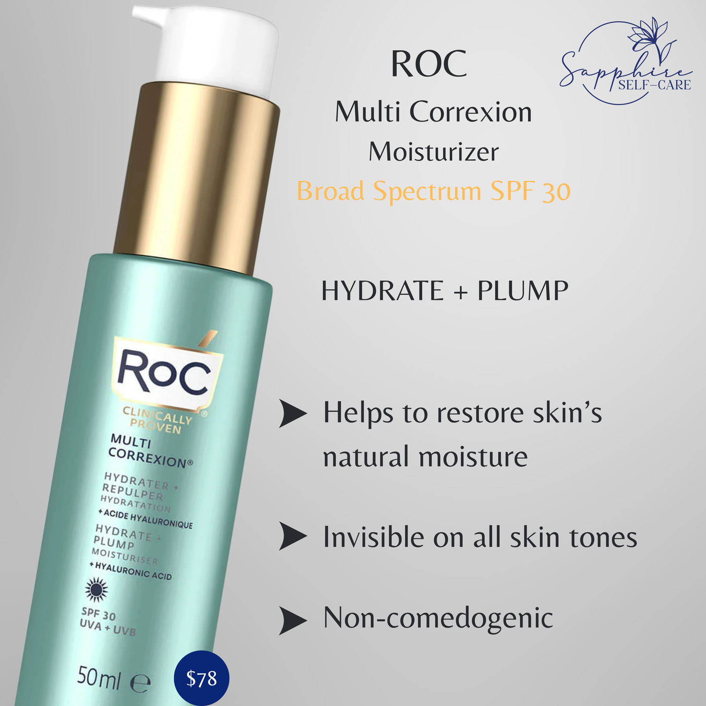 RoC Multi Correxion Hydrate + Plump Daily Moisturizer with Hyaluronic Acid - SPF 30 1.7 FL OZ