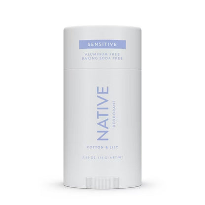 Native Sensitive Deodorant - Cotton & Lily - No Baking Soda - 2.65 oz