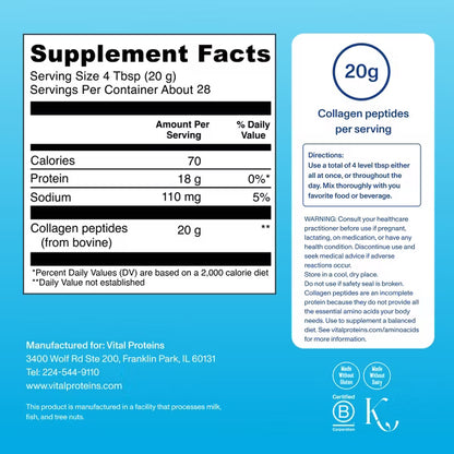 Vital Proteins Collagen Peptides Unflavored Powder
