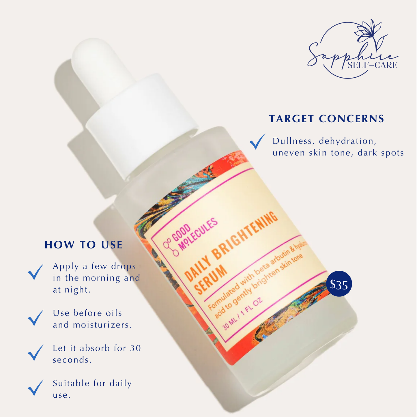 Good Molecules Daily Brightening Serum 1 FL OZ