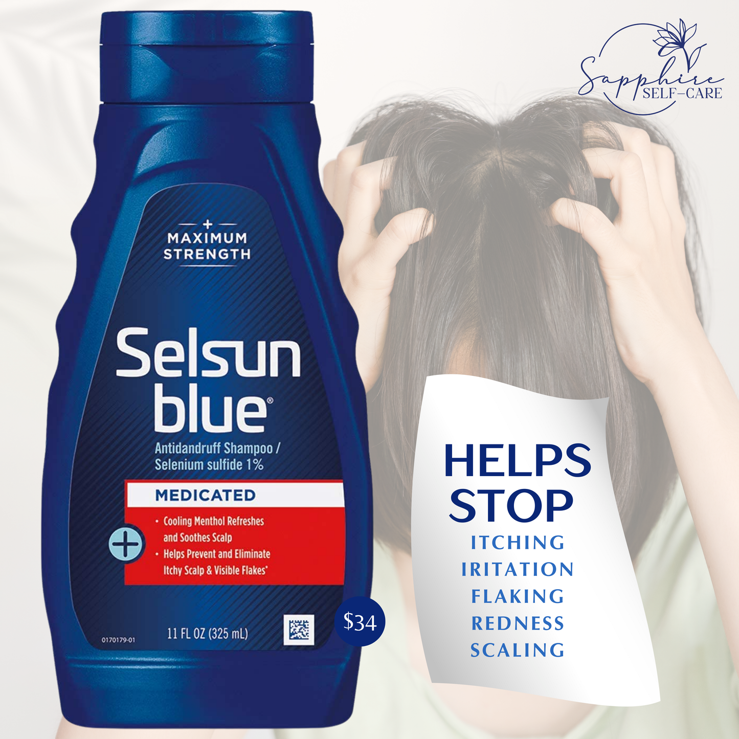 Selsun Blue Medicated with Menthol Dandruff Shampoo 11oz