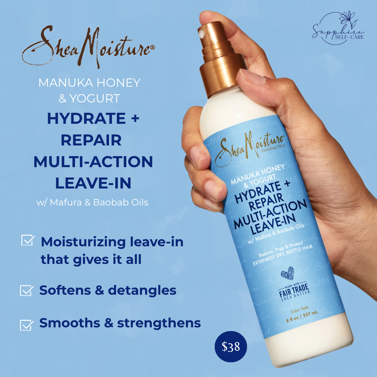 SheaMoisture Manuka Honey & Yogurt Hydrate + Repair Multi-Action Leave-In Conditioner - 8 fl oz