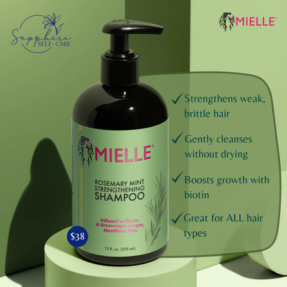 Mielle Organics Rosemary Mint Strengthening Shampoo 12 FL OZ
