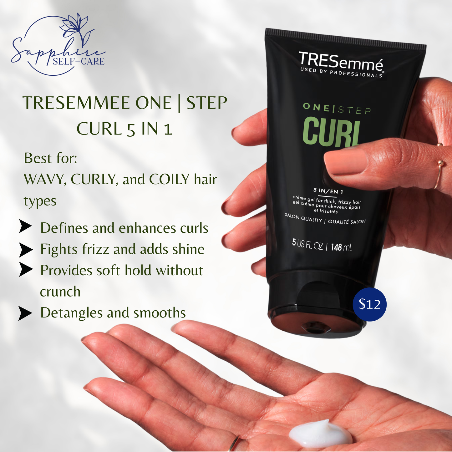 Tresemme Styling Aid One Step Curl Hair Cream - 5 fl oz