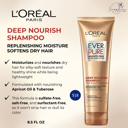 L'Oreal Paris EverCreme Sulfate Free Deep Nourish Shampoo - 8.5 fl oz