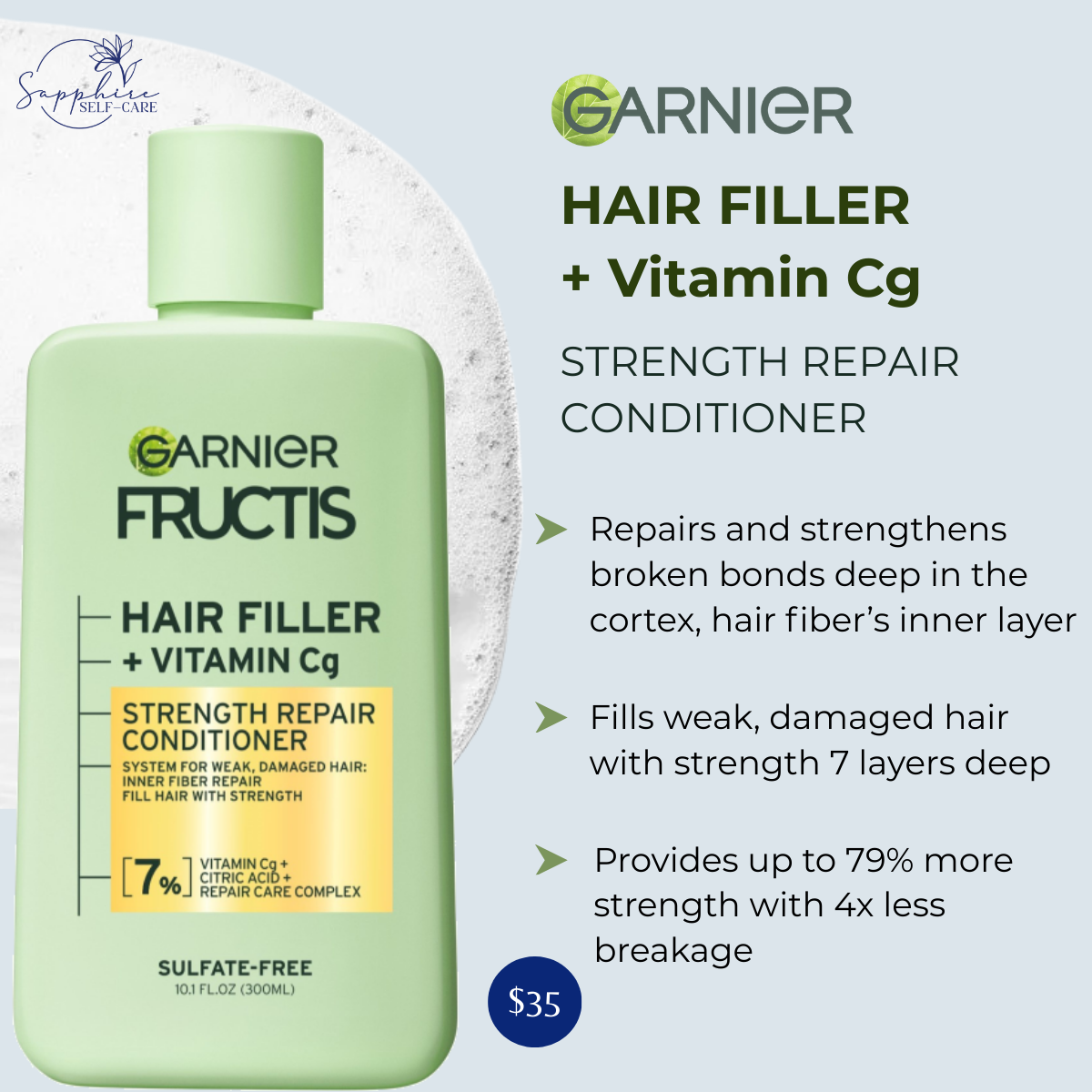 Garnier Fructis Hair Filler Strength Repair Condtioner 10.1 oz