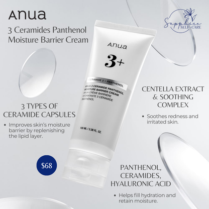Anua 3 Ceramide Panthenol Moisture Barrier Cream 3.38 FL OZ