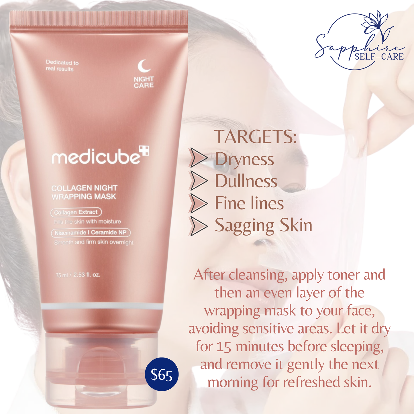 Medicube Collagen Overnight Wrapping Peel Off Facial Mask 2.53 fl.oz