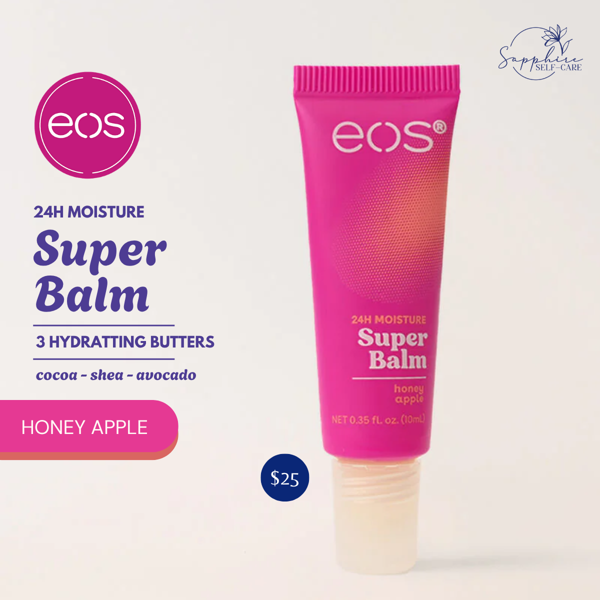 eos 24H Moisture Super Balm - Honey Apple - 0.35 fl oz