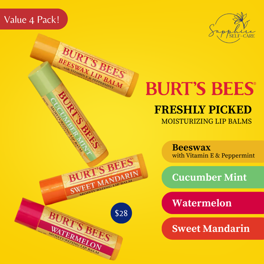 Burt's Bees Freshly Picked Moisturizing Lip Balms - 4 ct