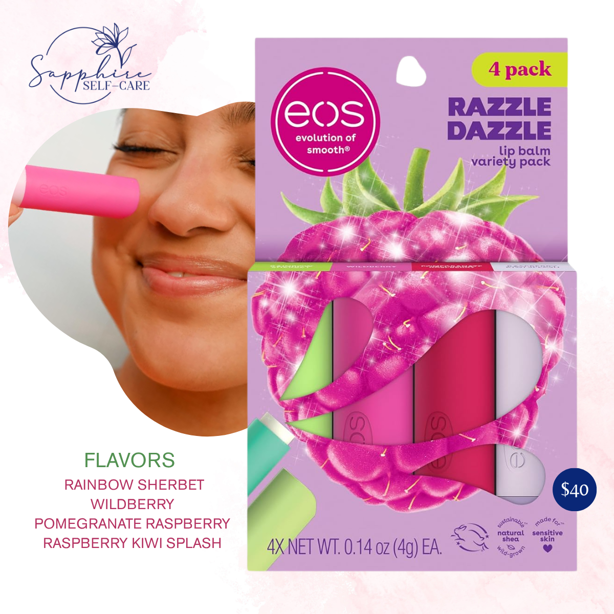 eos Lip Balm Gift Set - Razzle Dazzle - 0.14oz/4pk