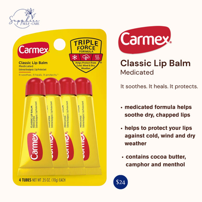 Carmex Classic Lip Balm Medicated Tube - 4pk/1.4oz