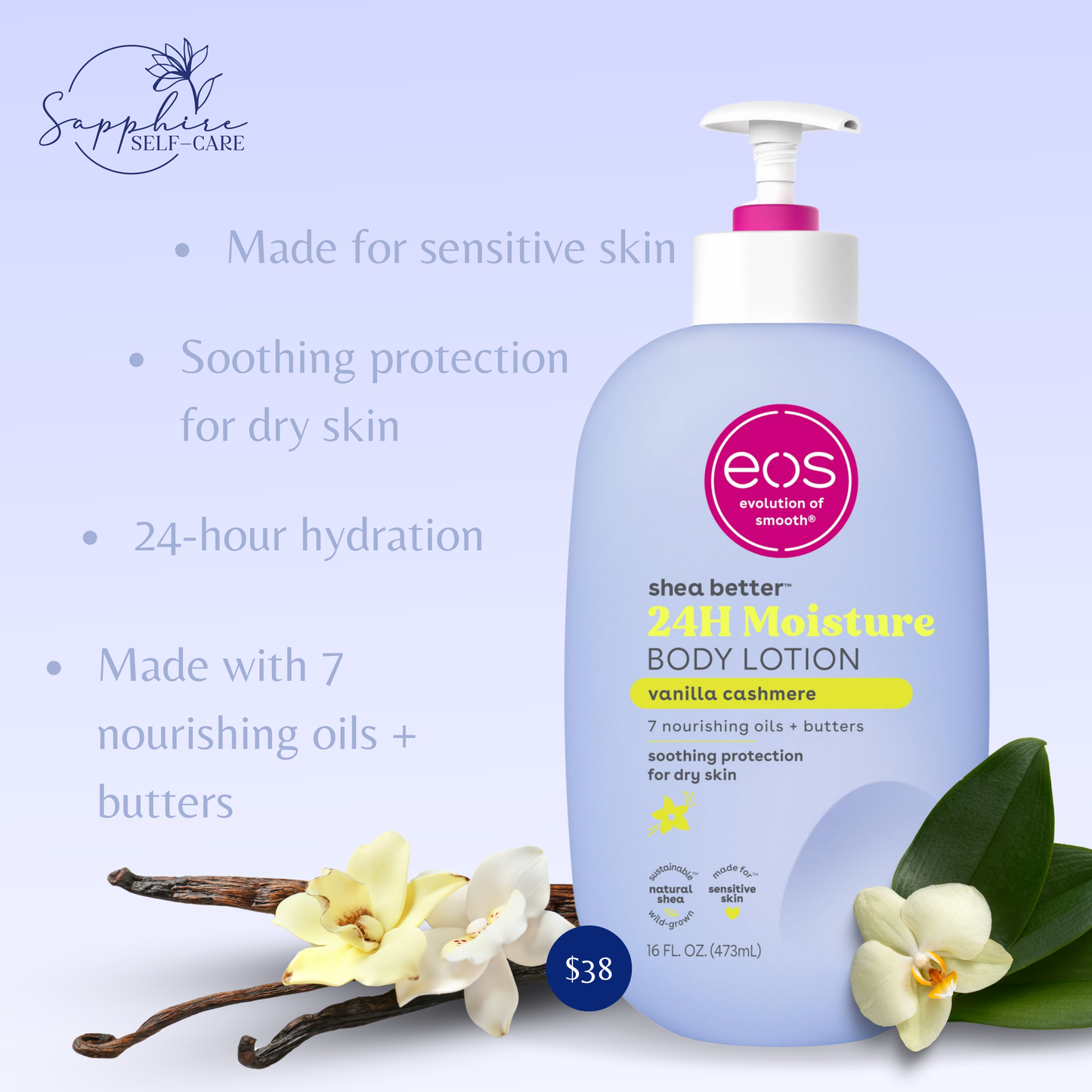 EOS Vanilla Cashmere Body Lotion 16 FL OZ