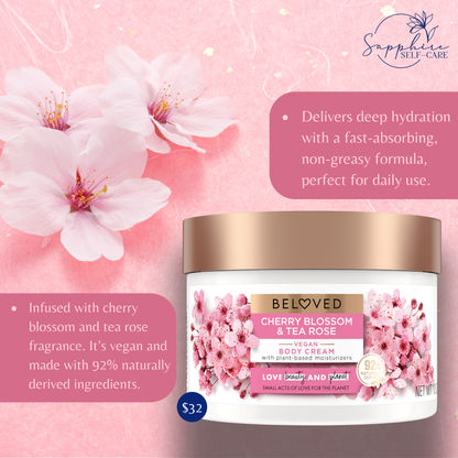 Beloved Cherry Blossom & Tea Rose Body Cream 10 FL OZ