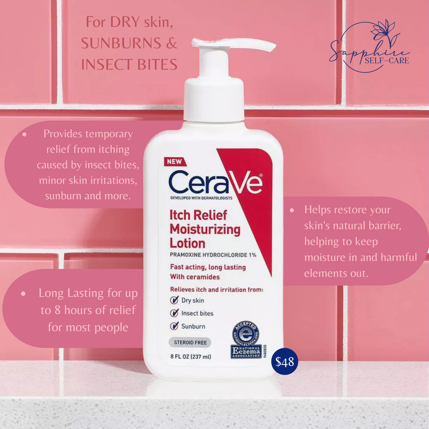 CeraVe Itch Relief Moisturizing Lotion for Dry and Itchy Skin - 8 fl oz