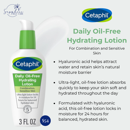 Cetaphil Hydrating Oil-Free Lotion with Hyaluronic Acid 3 FL OZ