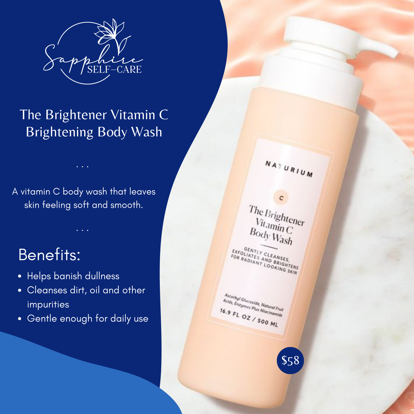 Naturium The Brightener Vitamin C Body Wash - 16.9 fl oz