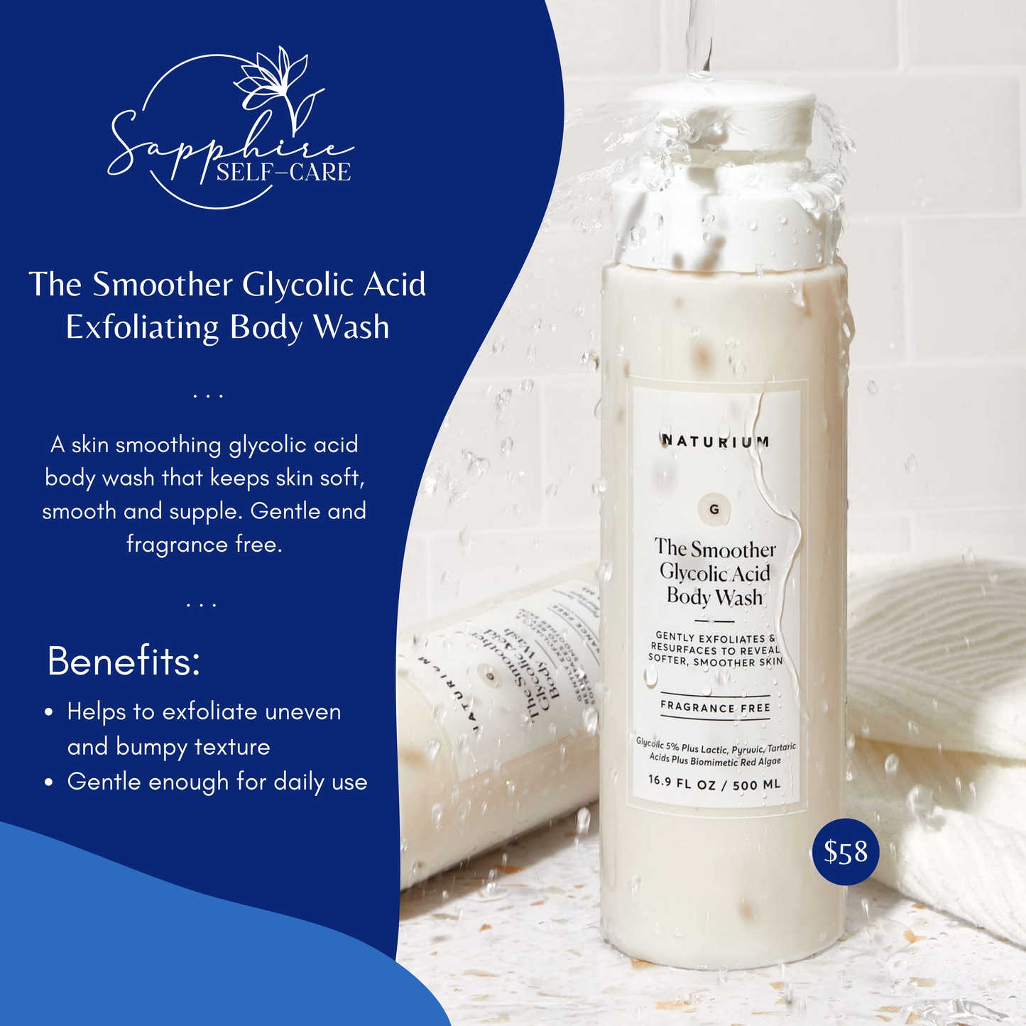 Naturium Glycolic Exfoliating Body Wash - 16.9oz