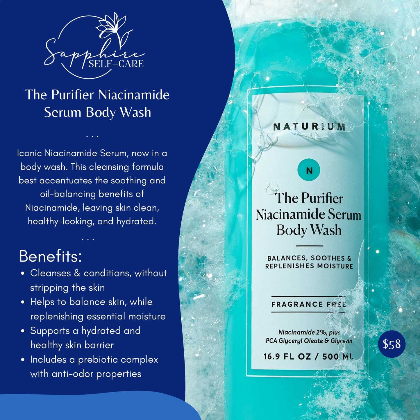 Naturium The Purifier Niacinamide Serum Body Wash - 16.9 oz