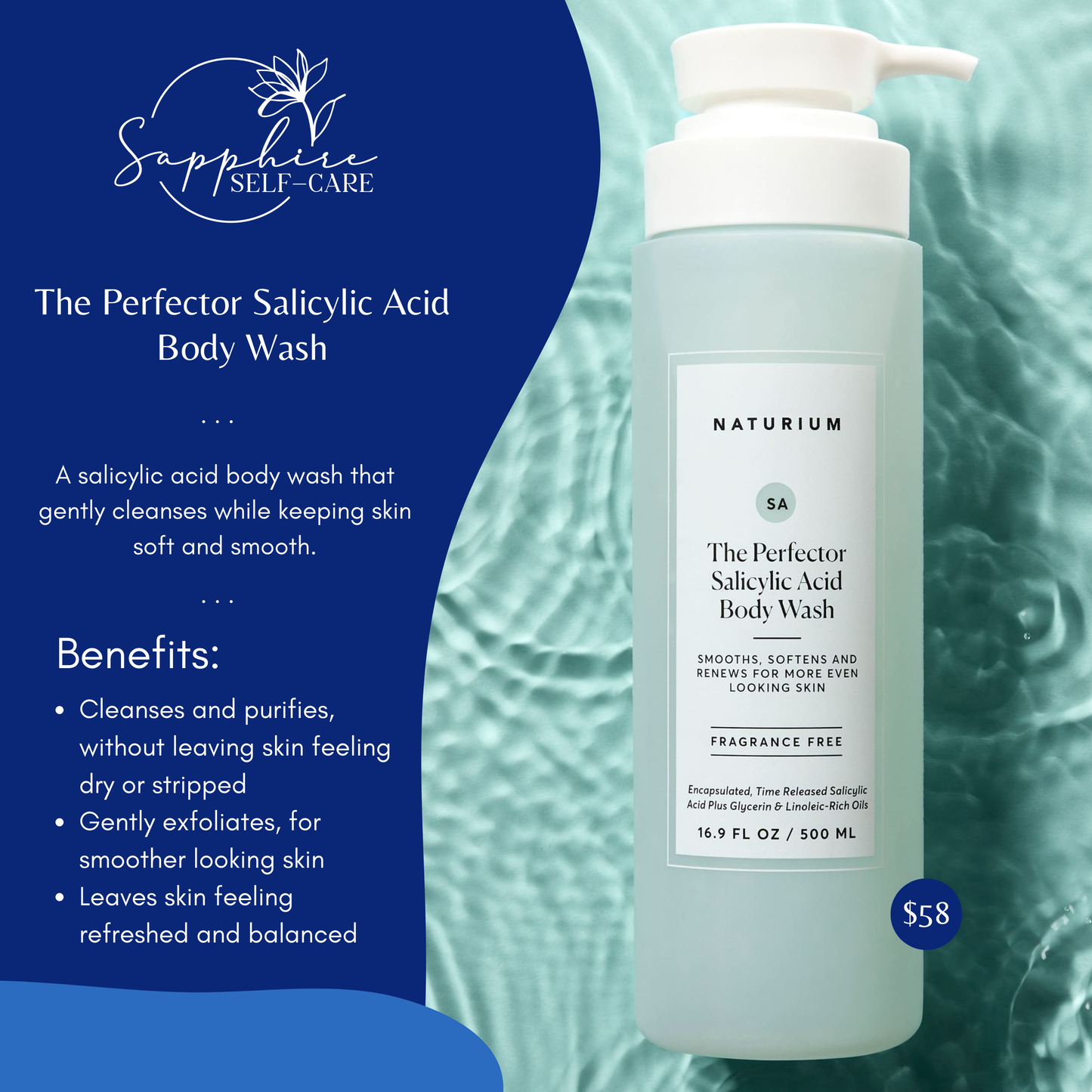 Naturium The Perfector Salicylic Acid Skin Smoothing Body Wash - 16.9 fl oz