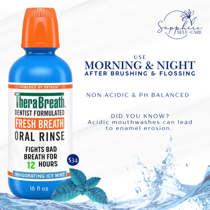 TheraBreath Fresh Breath Mouthwash, Icy Mint Flavor 16 Fl Oz