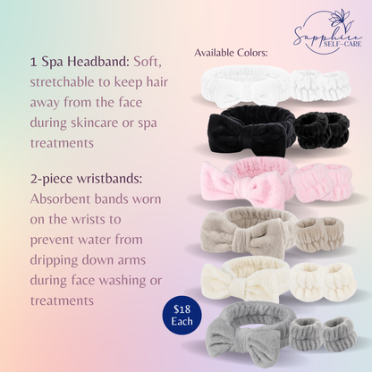 Spa Headband & 2pc Wristband