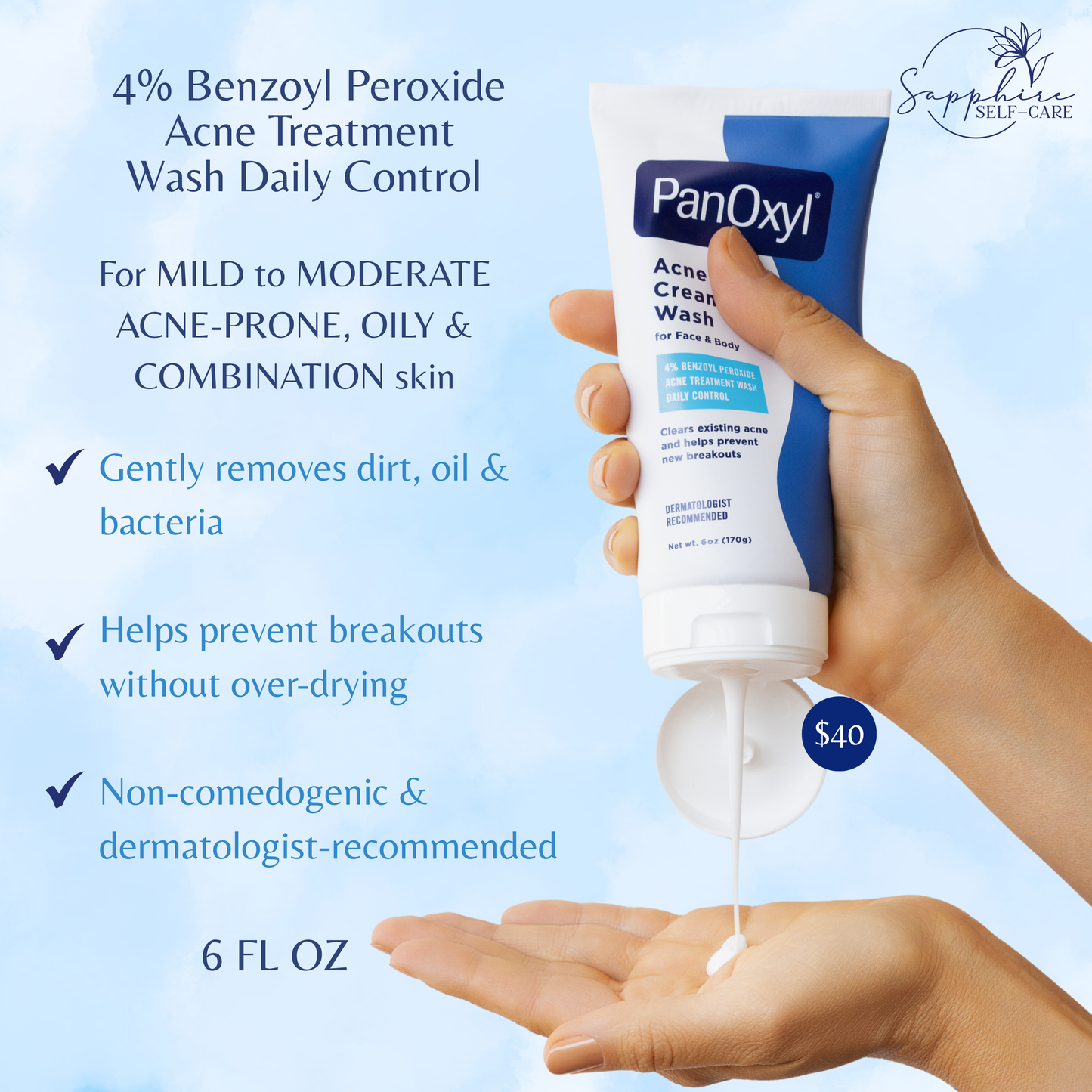 Panoxyl 4% Creamy Facial Treatment Wash - 6 oz