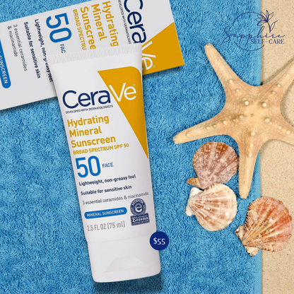 CeraVe Hydrating 100% Mineral Sunscreen for Face - SPF 50 - 2.5 fl oz