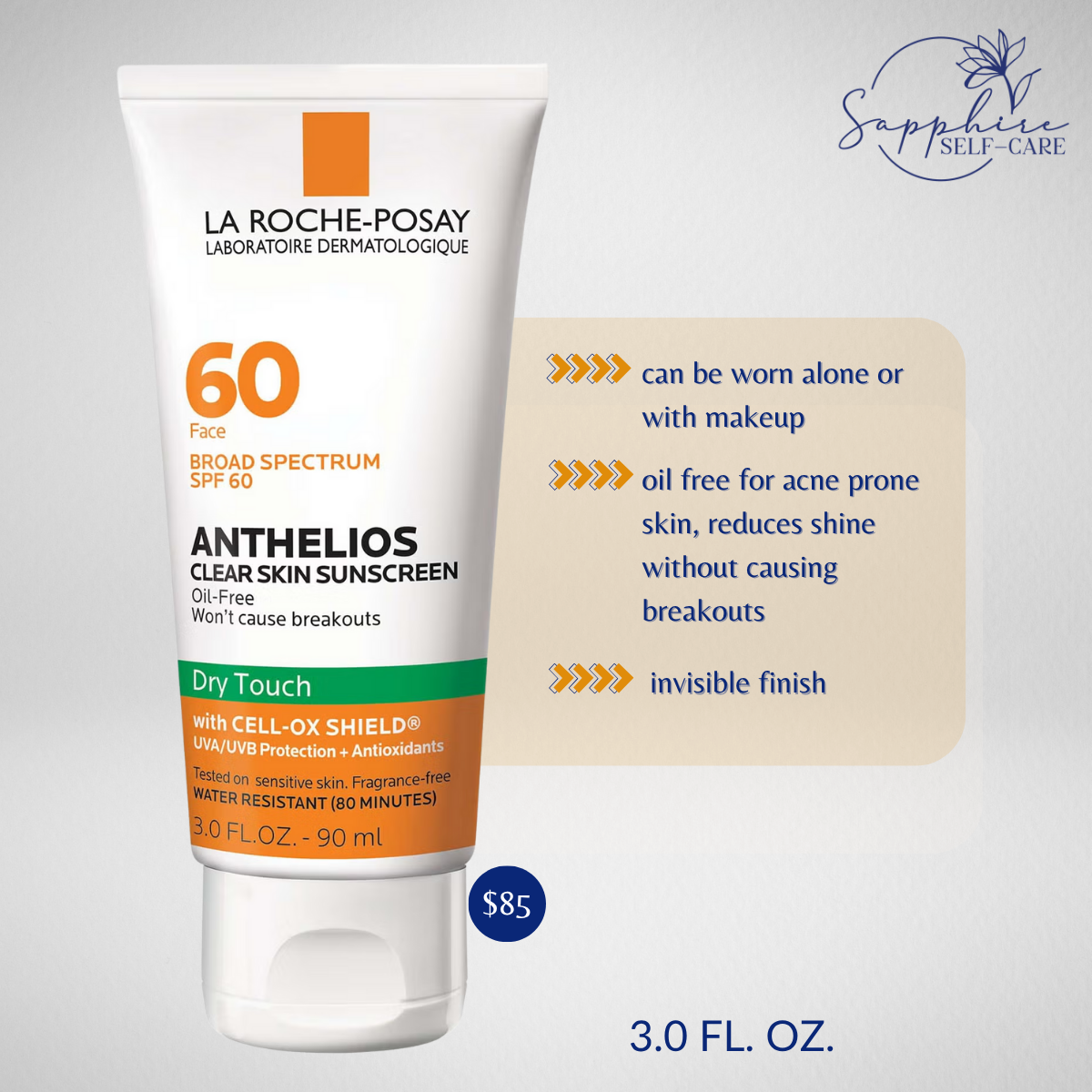 La Roche Posay Anthelios Clear Skin Dry Touch Face Sunscreen for Acne Prone Skin - SPF 60