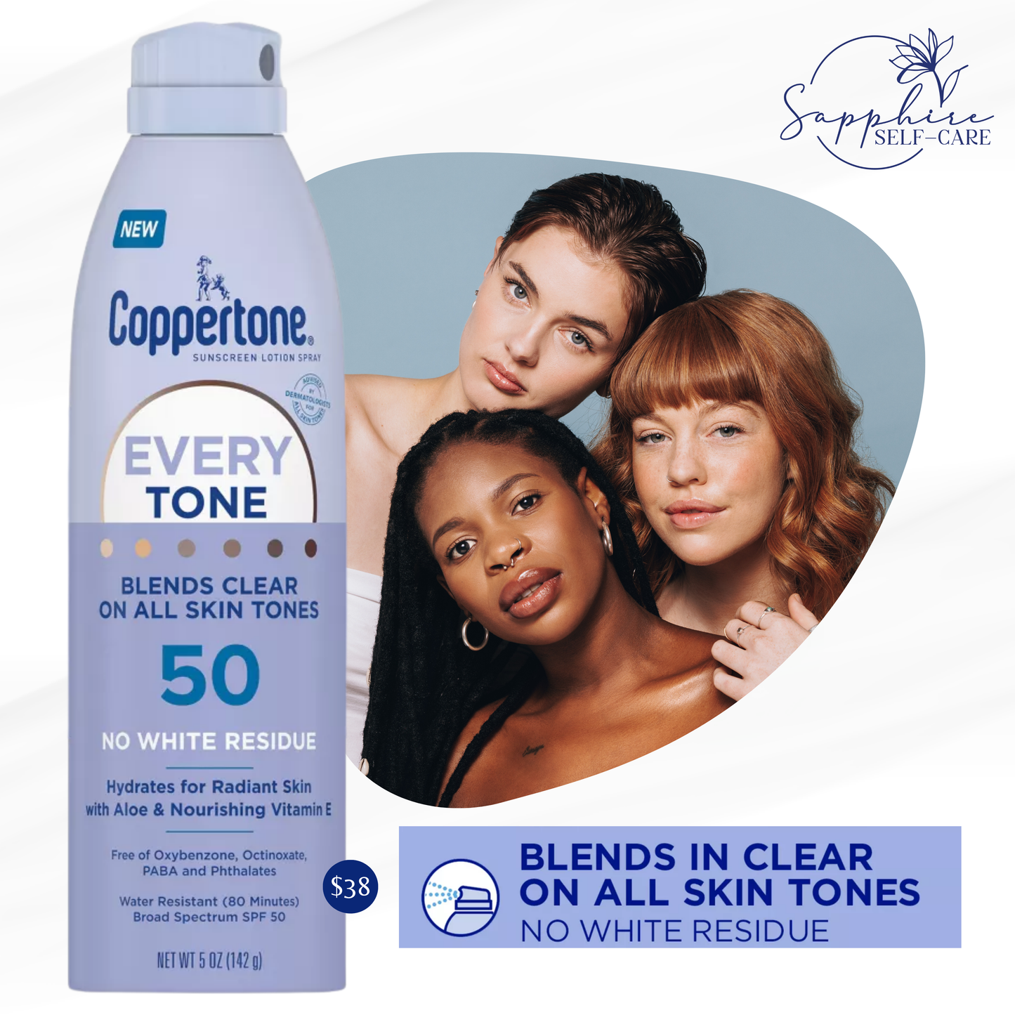 Coppertone Every Tone Sunscreen Spray - SPF 50 - 5 fl.oz